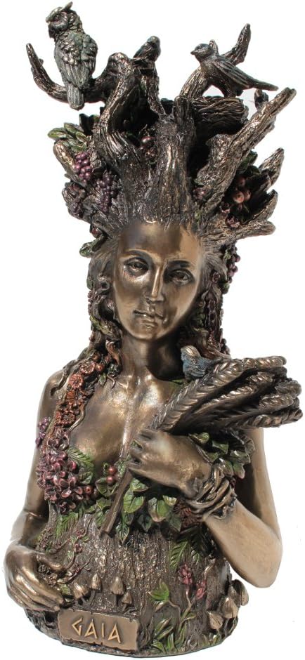 Mother Gaia, Greek Primordial Goddess of Earth Cold-Cast Bronze 10" Statue