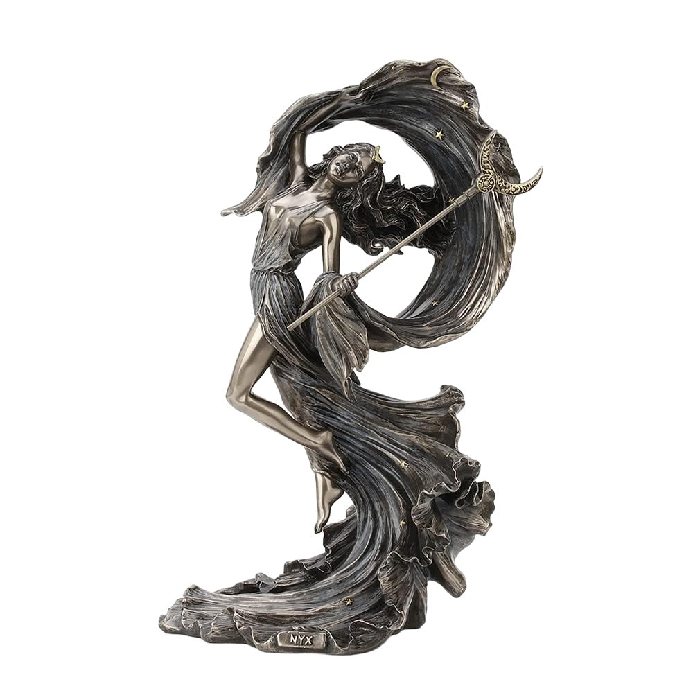 Nyx, Greek Primordial Goddess of the Night Cold-Cast Bronze 11" Statue