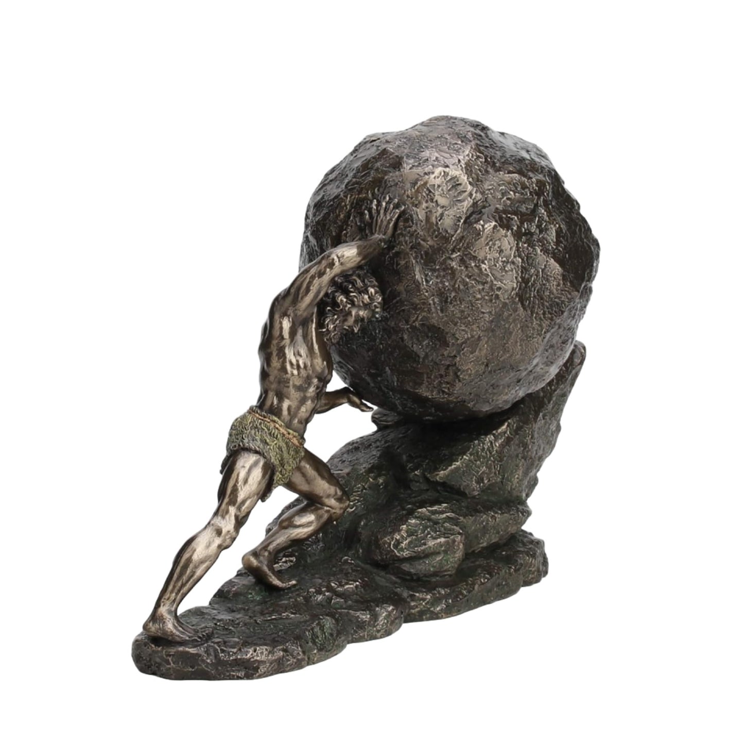 Sisyphus & The Eternal Boulder Greek Legend Cold-Cast Bronze 11" Statue