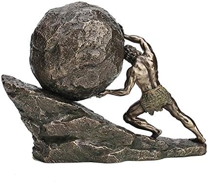 Sisyphus & The Eternal Boulder Greek Legend Cold-Cast Bronze 11" Statue