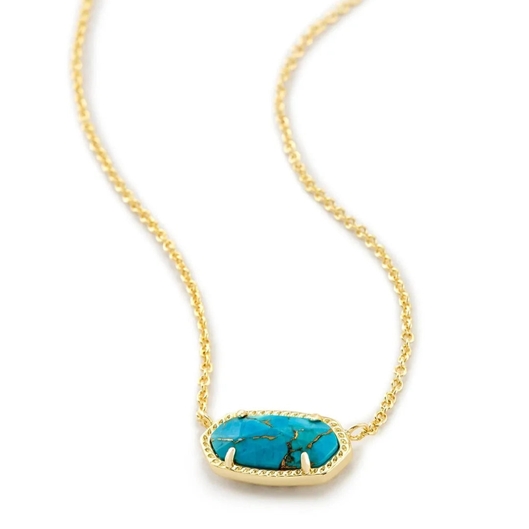Kendra Scott  - Elisa Necklace Bronze Veined Turquoise - Gold