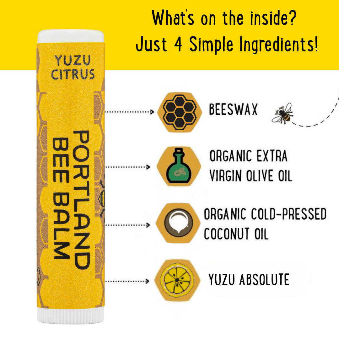 Yuzu Citrus Beeswax Lip Balm Display - Bright Hydrating 24ct