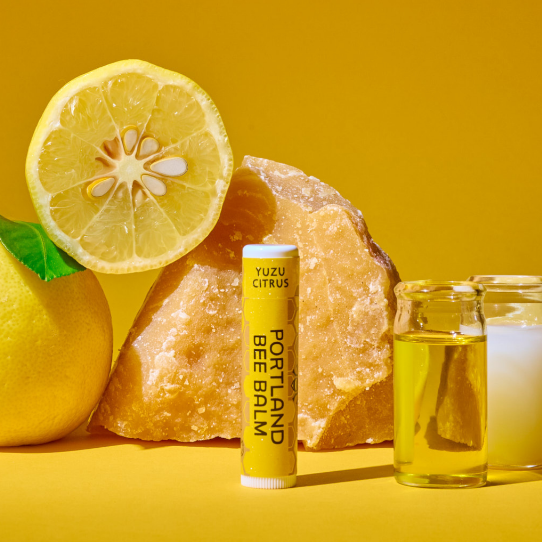 Yuzu Citrus Beeswax Lip Balm Display - Bright Hydrating 24ct