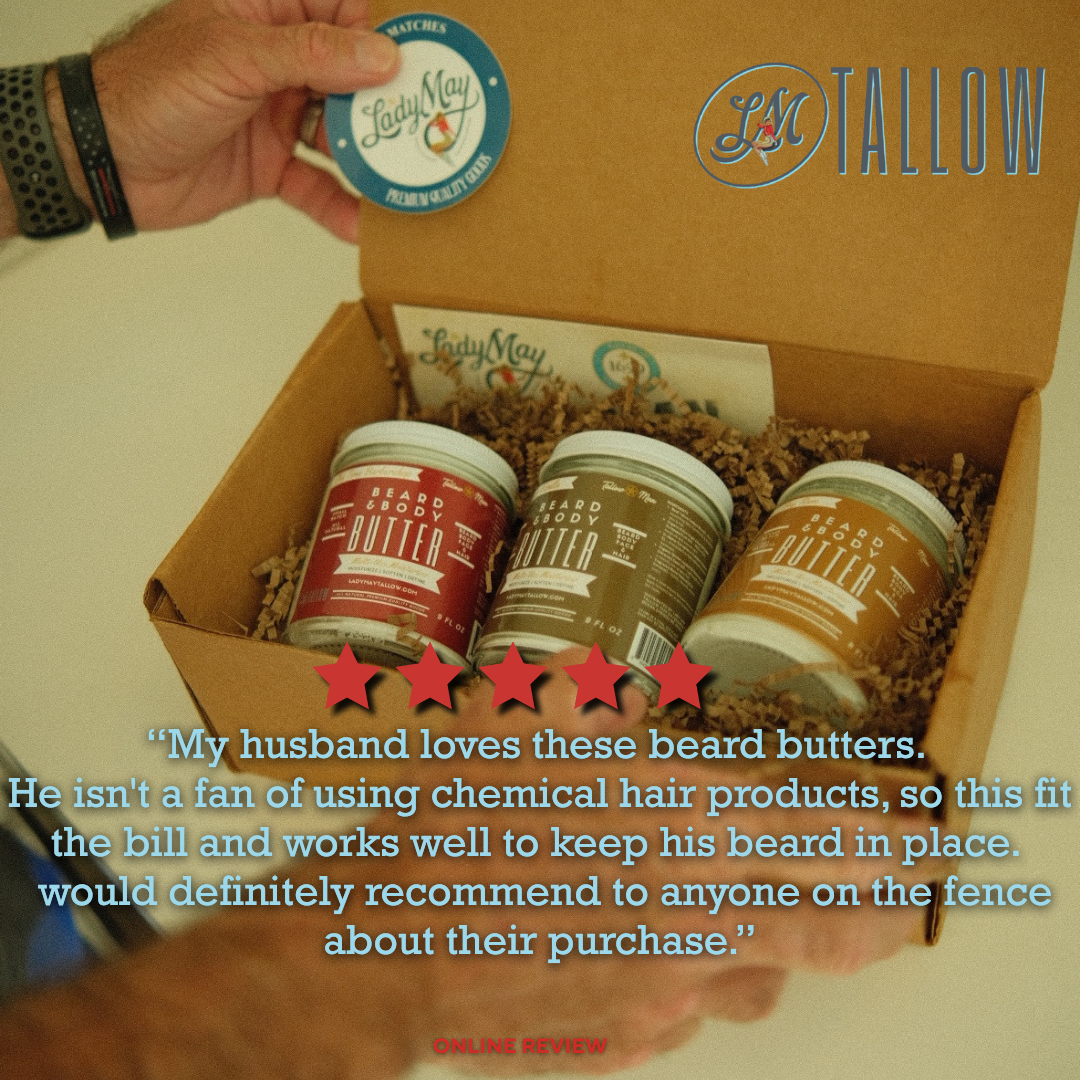 Tallow Man Beard + Body Butter | Men's Grooming | Grass-Fed Tallow | 9oz