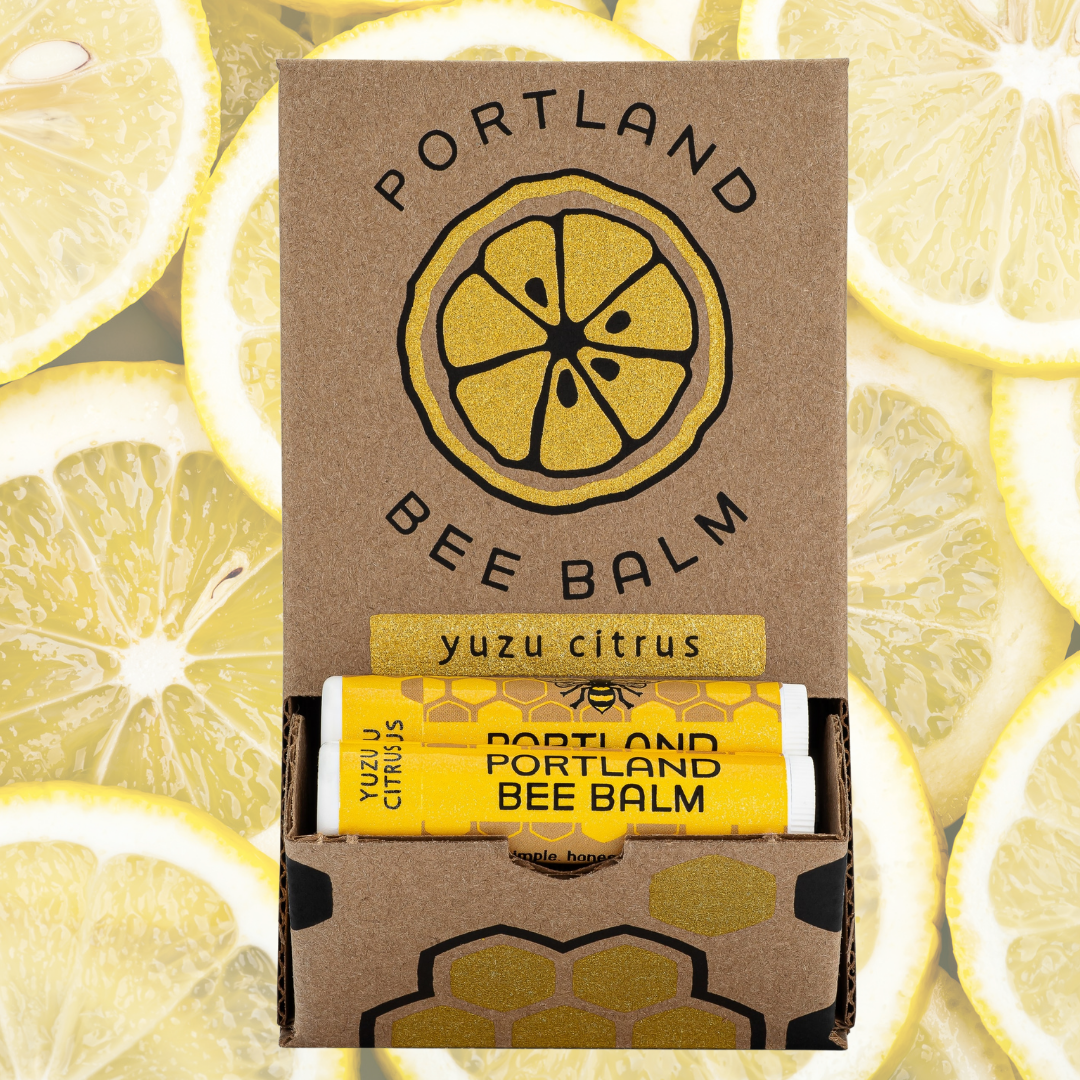 Yuzu Citrus Beeswax Lip Balm Display - Bright Hydrating 24ct