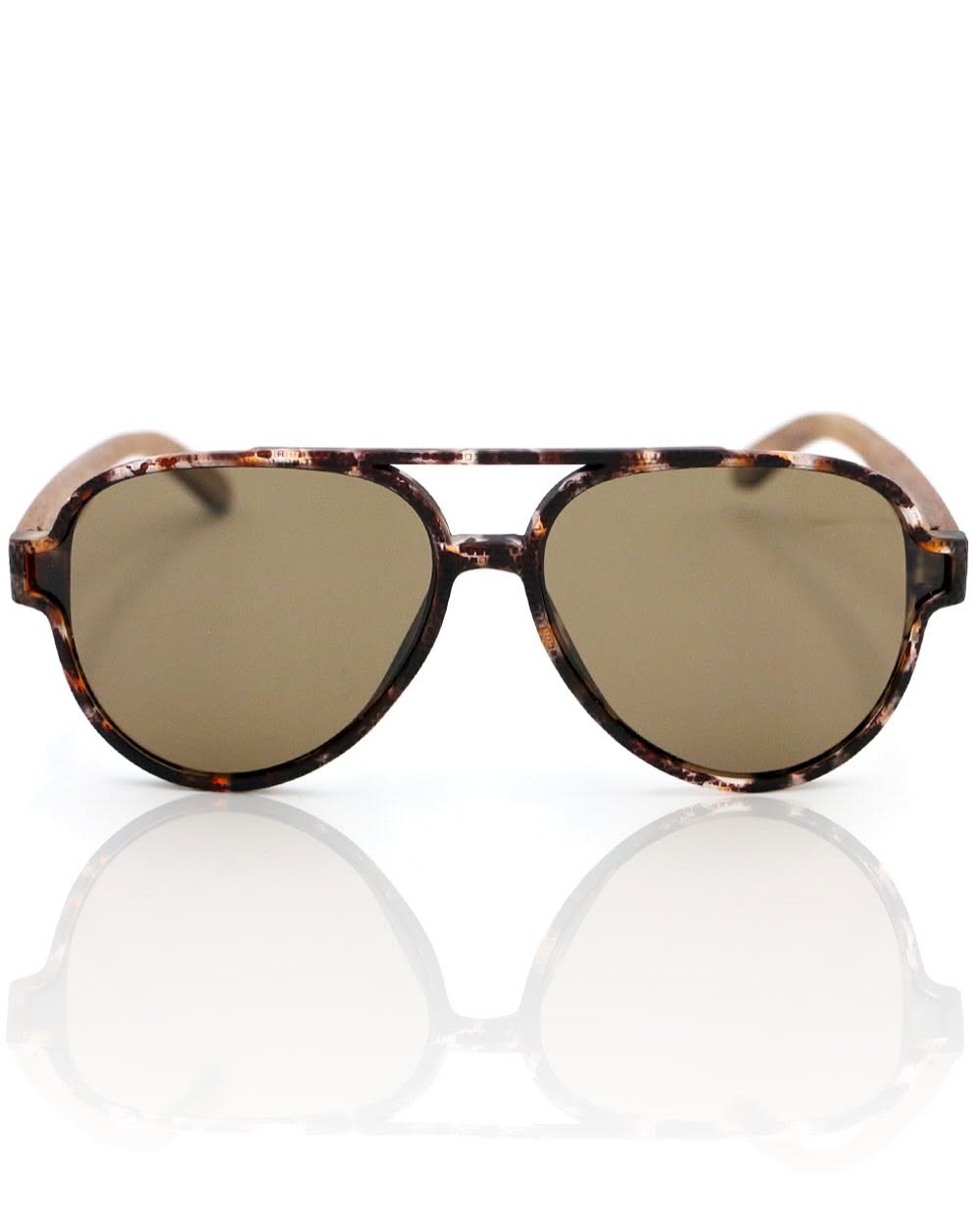 Koa Wood Ranch Hawaii Unisex Sunglasses | Aviator Brown Tortoise