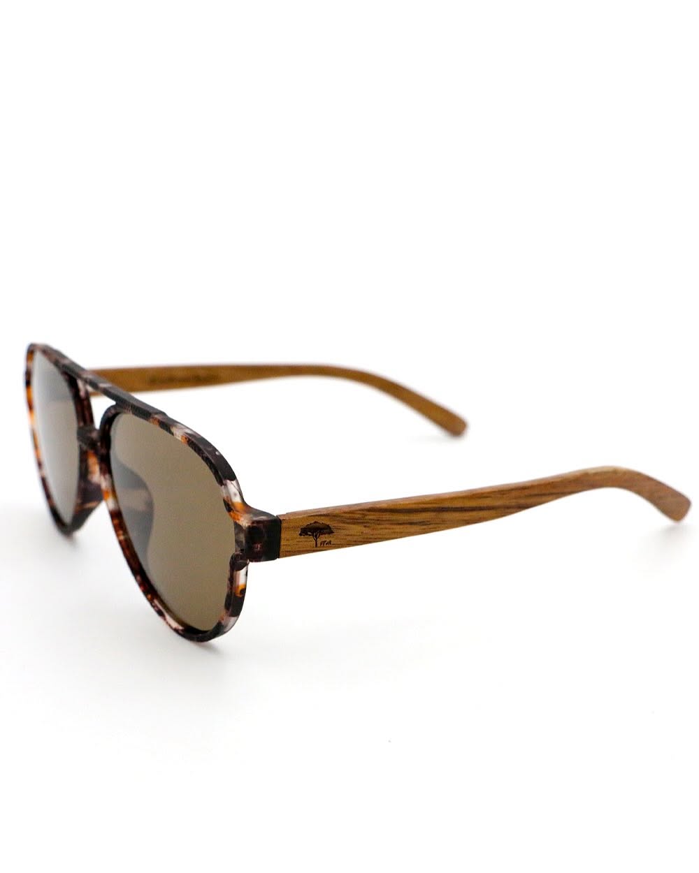 Koa Wood Ranch Hawaii Unisex Sunglasses | Aviator Brown Tortoise