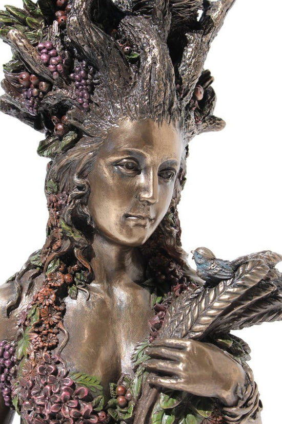 Mother Gaia, Greek Primordial Goddess of Earth Cold-Cast Bronze 10" Statue
