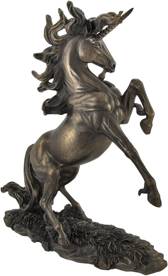 Rearing Unicorn Cold-Cast Bronze 12" Statue