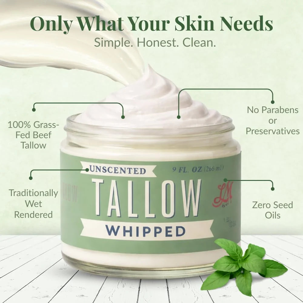 Unscented Whipped Tallow - 2OZ All Natural Moisturizer