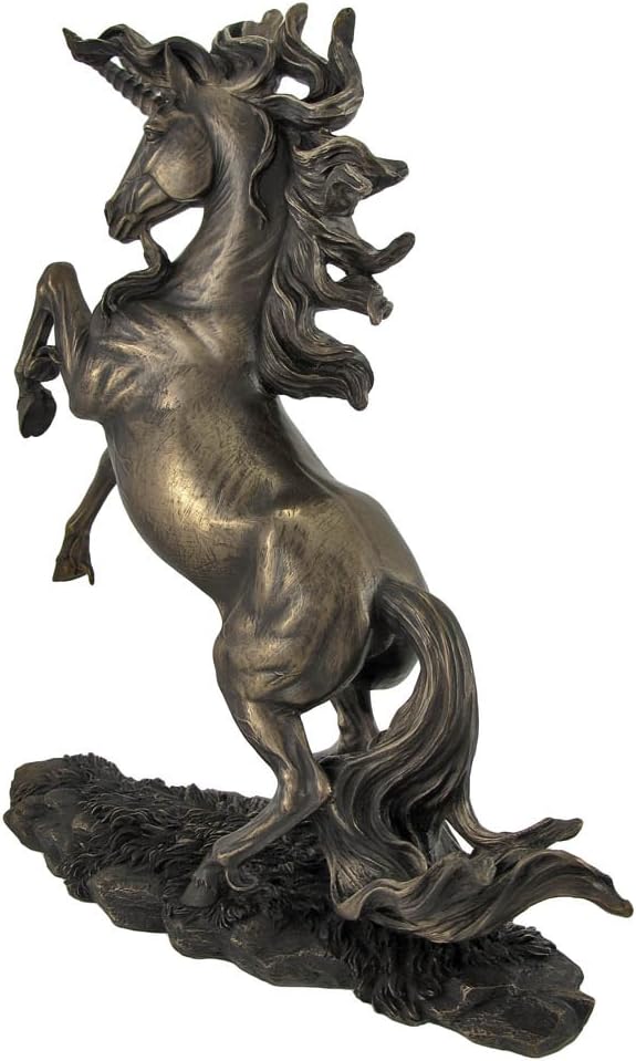 Rearing Unicorn Cold-Cast Bronze 12" Statue