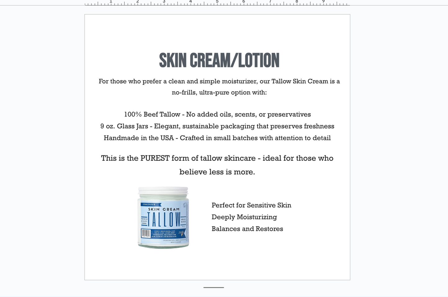 Unscented Tallow Lotion