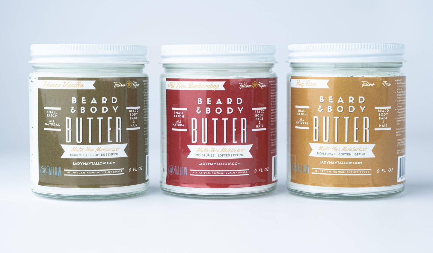Tallow Man Beard + Body Butter | Men's Grooming | Grass-Fed Tallow | 9oz