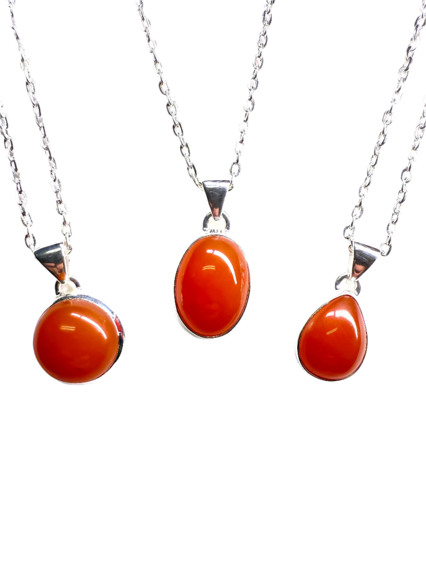 Carnelian Sterling Silver Polished Pendant | India