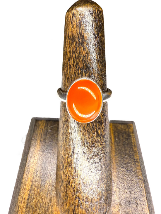 Carnelian Sterling Silver Polished Ring | India