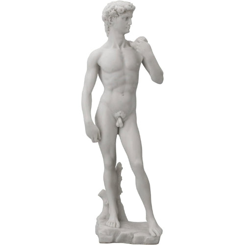 The David by Michelangelo | Resin with Marble Finish 13" Statue