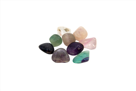 Natural, Hand-Selected Small Rainbow Fluorite Tumbled Stone Individual Pieces
