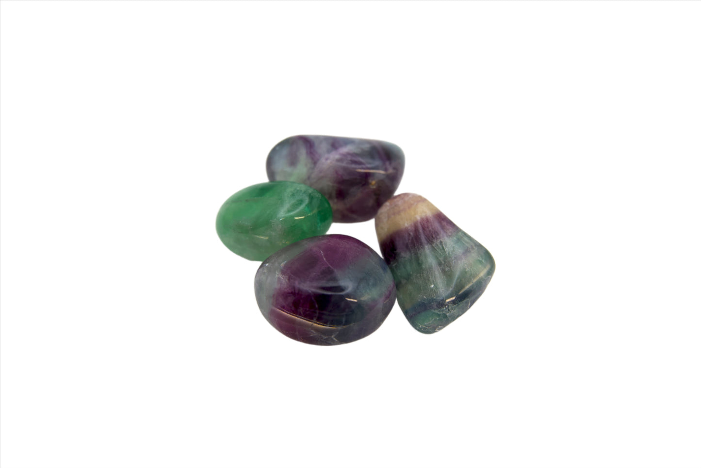 Natural, Hand-Selected Large Rainbow Fluorite Tumbled Stone Individual Pieces