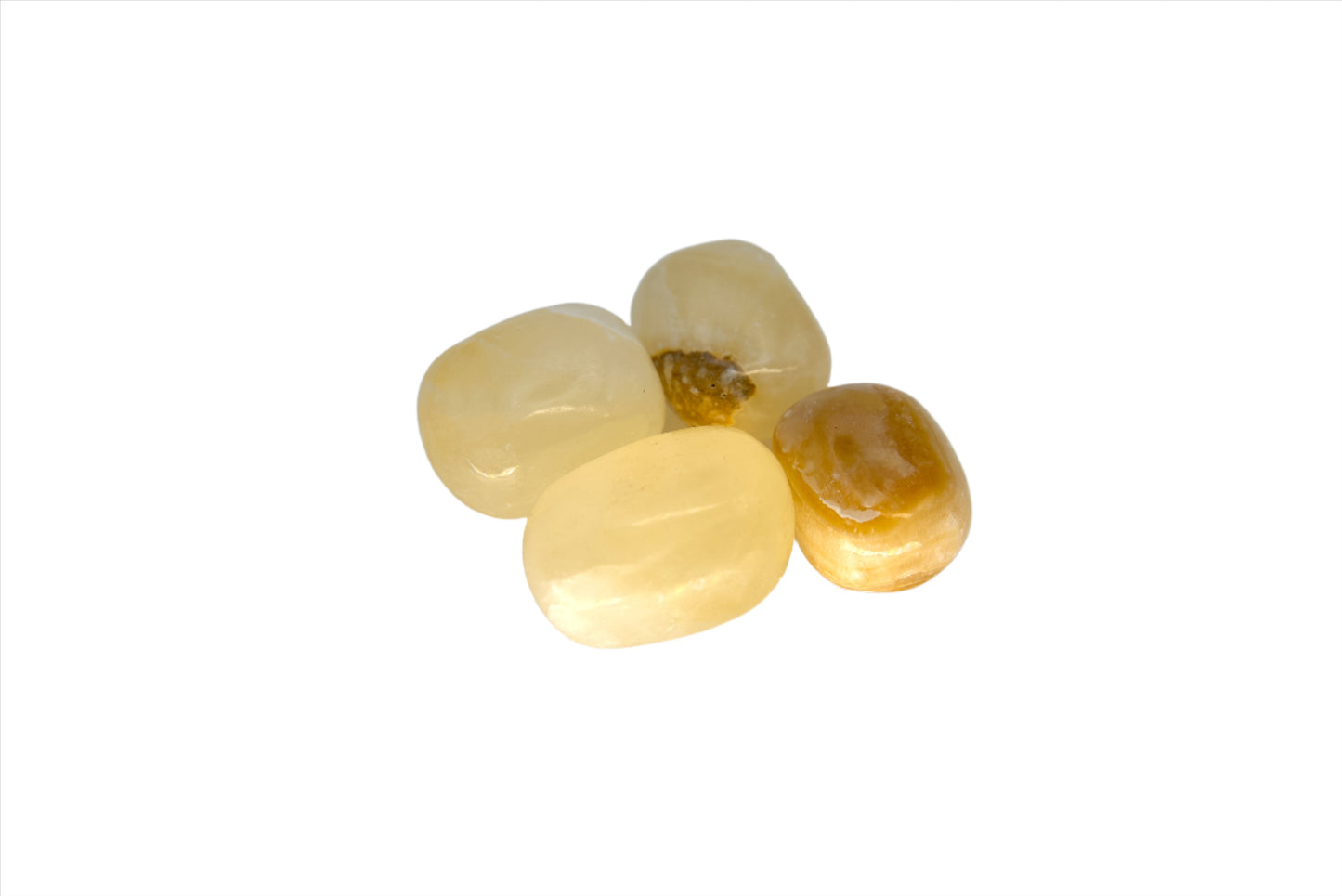 Natural, Hand-Selected Honey Calcite Tumbled Stone Individual Pieces