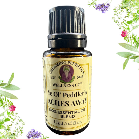 Dreaming Peddler's Wellness Co. 100% Essential Oil Blends | Ye Ol' Peddler's Aches Away | 15ml