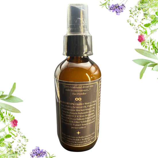 Dreaming Peddler's Wellness Co. Essential Oil Room & Linen Mists | Hard Reset | 4oz. | BACK