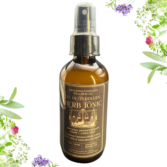 Dreaming Peddler's Wellness Co. Essential Oil Room & Linen Mists | Ye Ol' Peddler's Herb Tonic | 4oz.