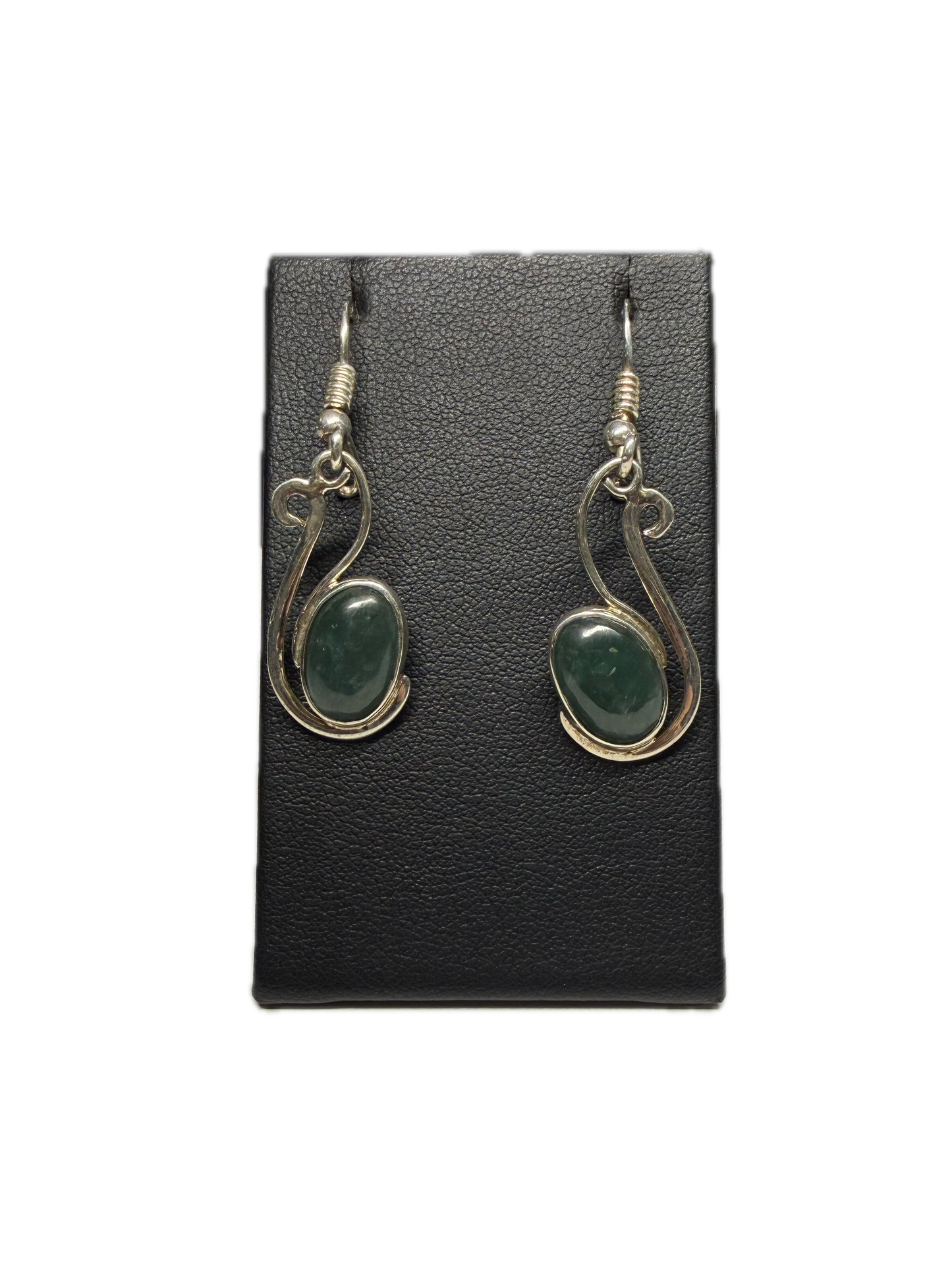Jade Polished Sterling Silver Earrings | Guatemala