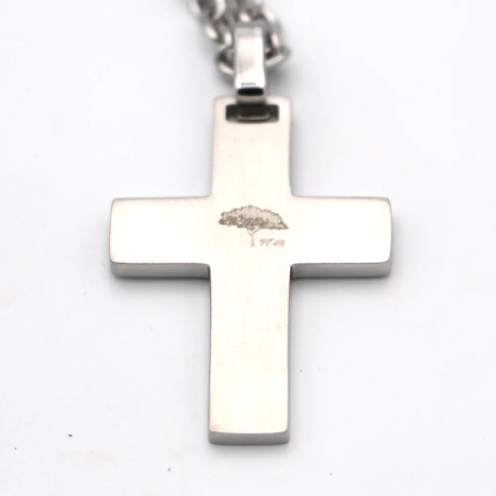 Hawaiian Koa Wood Stainless Steel Pendant |Cross 3