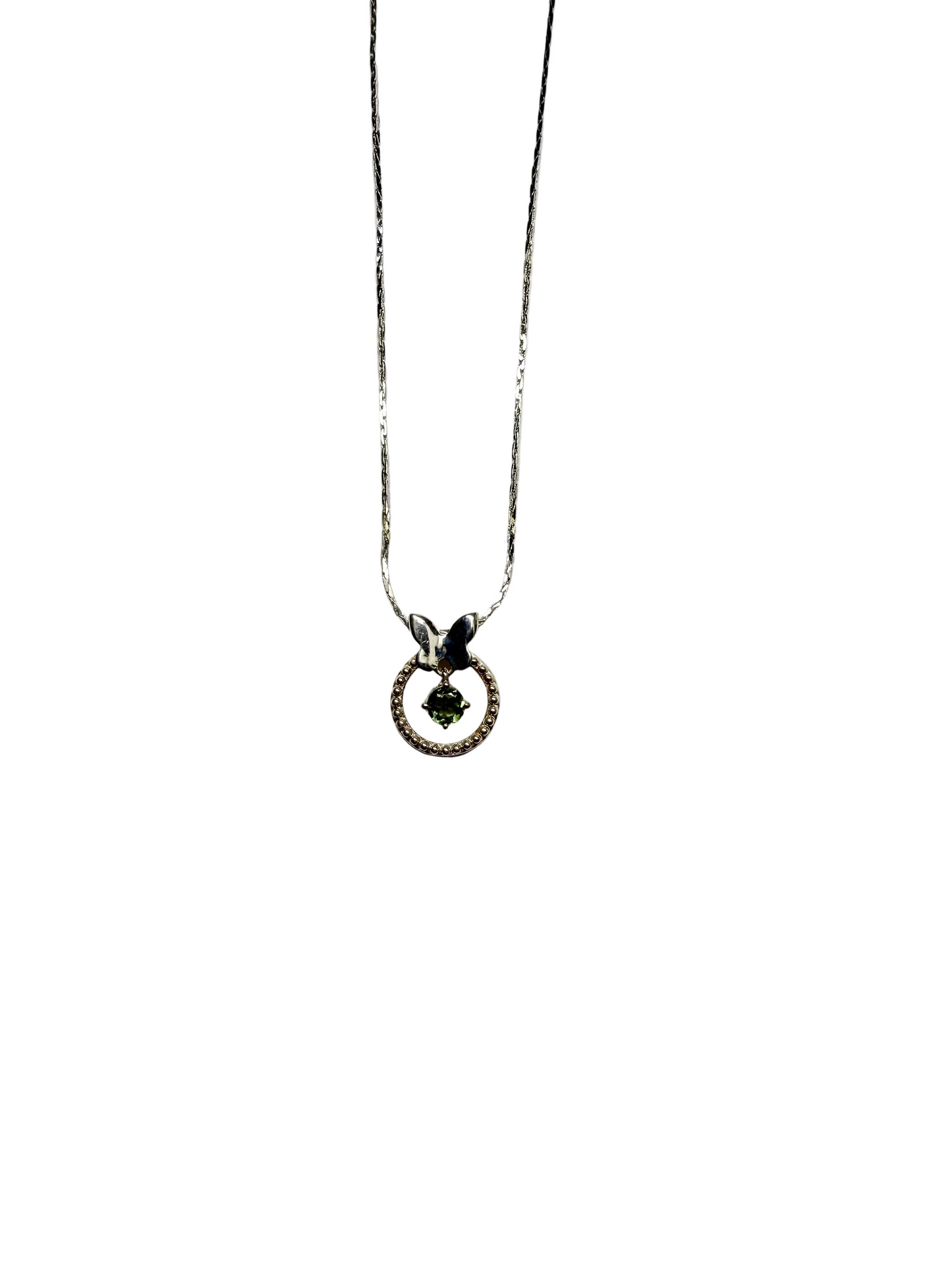 Moldavite Butterfly Sterling Silver Pendant