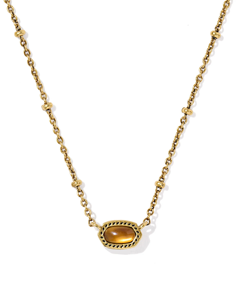 Kendra Scott  - Mini Elisa Satellite Necklace Marbled Amber Illusion- Vintage Gold