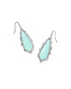 Kendra Scott  - Adriana Scallop Frame Drop Earrings Sea Green Chrysocolla - Rhodium