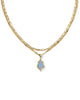 Kendra Scott- Adriana Scallop Frame Multi Strand Necklace Sky Blue Iridescent Abalone- Gold