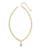 Kendra Scott- Adriana Scallop Frame Multi Strand Necklace Sky Blue Iridescent Abalone- Gold