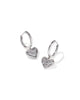 Kendra Scott  - Ari Heart Earrings Platinum Drusy- Rhodium