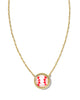 Kendra Scott  - Baseball Pendant Necklace - Gold and Mother of Pearl