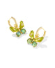 Kendra Scott  - Bianca Butterfly Huggie Earrings Green Crystal Mix- Gold