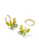 Kendra Scott  - Bianca Butterfly Huggie Earrings Green Crystal Mix- Gold