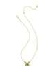 Kendra Scott- Bianca Butterfly Pendant Green Crystal Mix- Gold