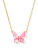 Kendra Scott- Bianca Butterfly Pendant Pink Crystal Mix- Gold