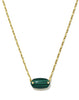 Kendra Scott  - Elisa Necklace Riveted Short Green Malachite- Gold