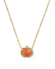 Kendra Scott- Pumpkin Short Pendant Orange Banded Agate Necklace - Gold