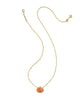 Kendra Scott- Pumpkin Short Pendant Orange Banded Agate Necklace - Gold