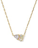 Kendra Scott  - Tatum Short Necklace White CZ Mix (April)- Gold