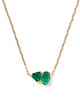 Kendra Scott  - Tatum Short Necklace Dark Green Mix (May) - Gold
