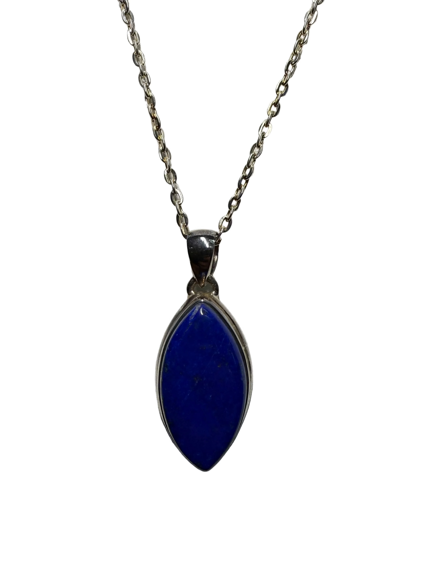 Lapis Lazuli Polished Sterling Silver Pendant | Afghanistan