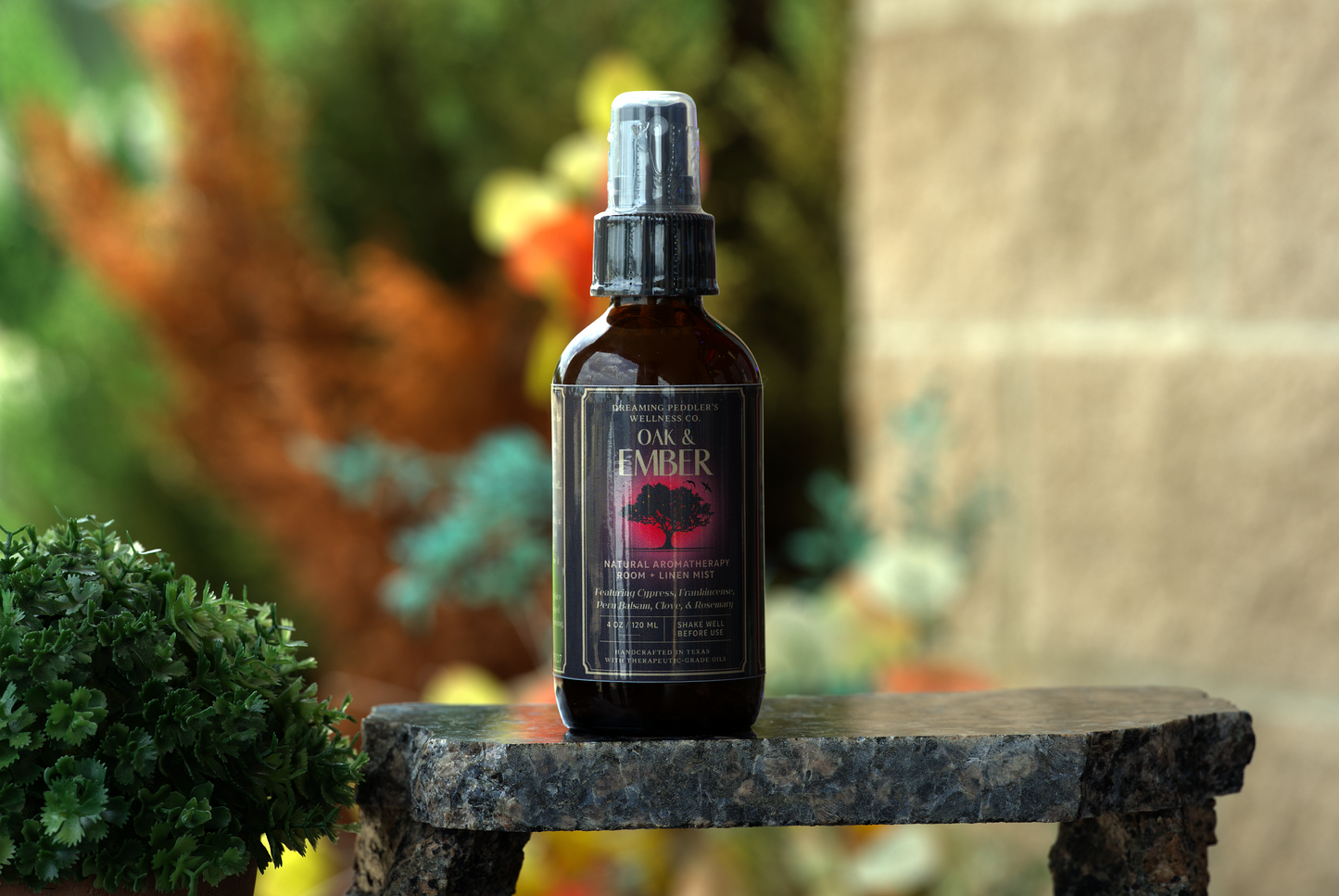 Essential Oil Room & Linen Mists | Oak & Ember | 4oz. | Dreaming Peddler's Wellness Co.