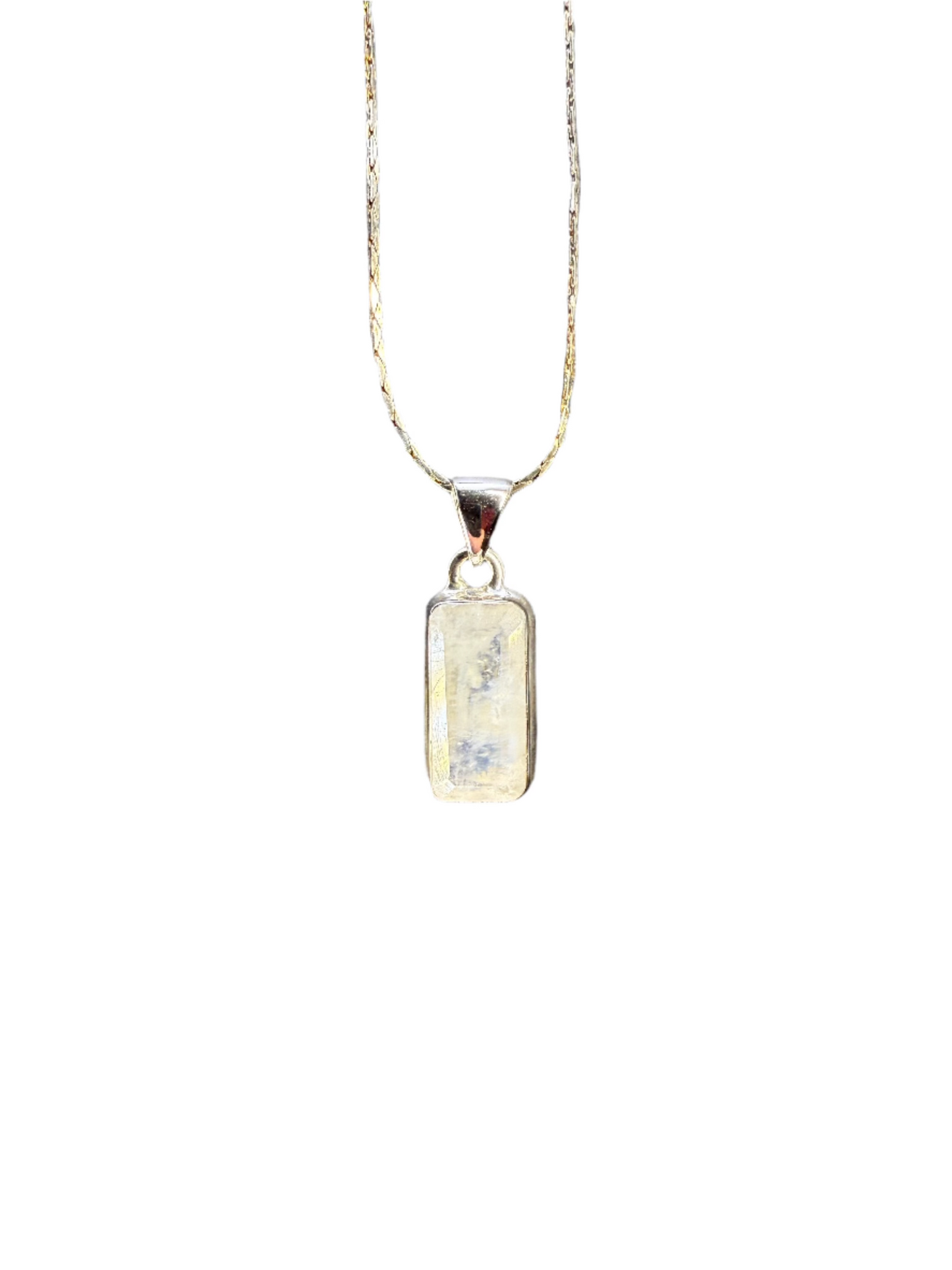 Moonstone Faceted Sterling Silver Pendant | India | Square