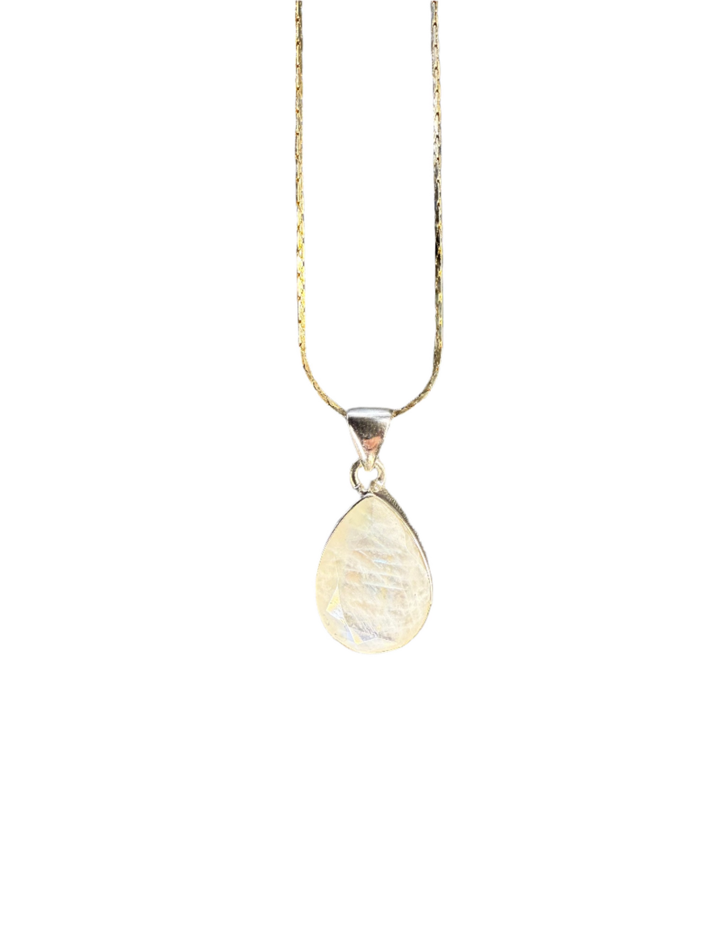 Moonstone Faceted Sterling Silver Pendant | India | Teardrop