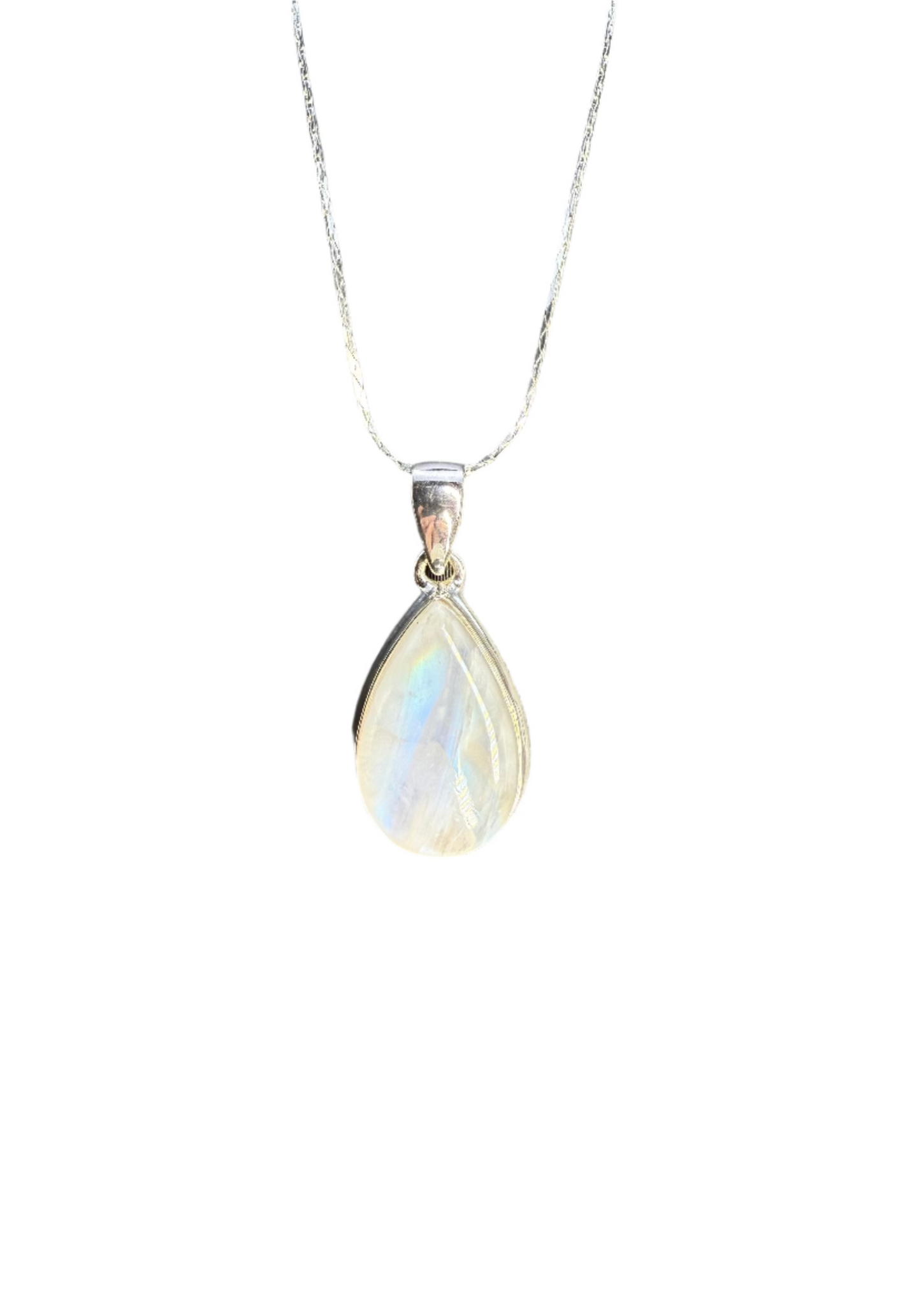 Moonstone Polished Sterling Silver Pendant | India | Teardrop