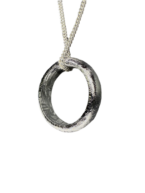 Muonionalusta Meteorite Carved Ring Pendant | Sweden